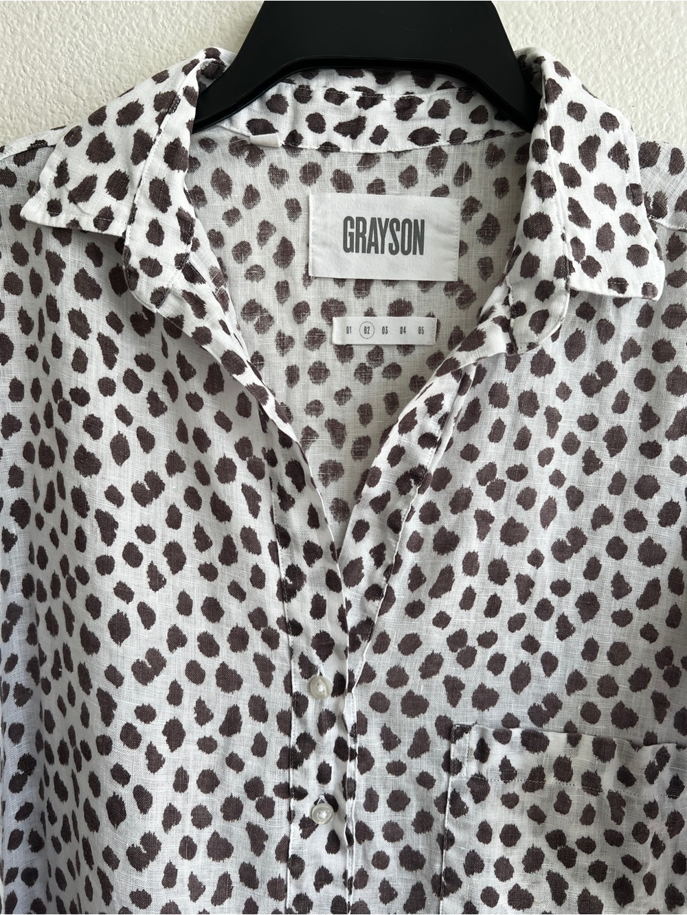 GRAYSON The Artist Full Length Shirt Dress White/Abstract Animal Print 02/S